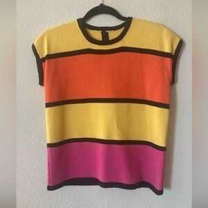 Vintage St. John collection, Colorful Striped Knit Top